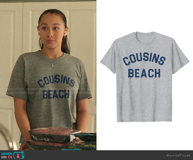 Cousins Beach T-Shirt at Amazon worn by Belly Conklin (Lola Tung) on The Summer I Turned Pretty