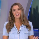 Dani Beckstrom’s blue sequin ribbed mini dress on Good Morning America