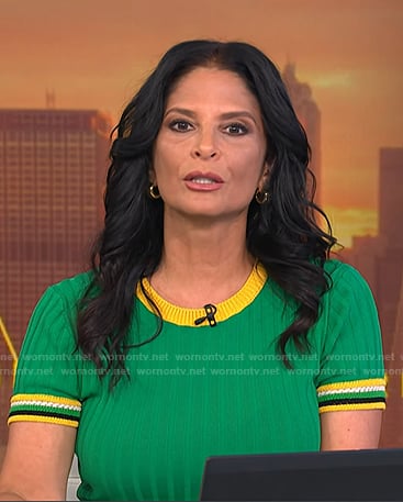 Darlene’s green ribbed top on Today