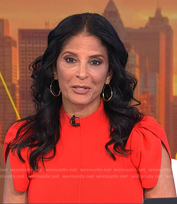 Darlene’s red puff sleeve dress on Today