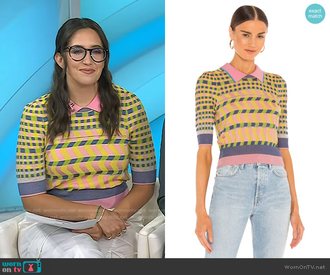 Diane von Furstenberg Jenny Sweater Top worn by Savannah Sellers on Today