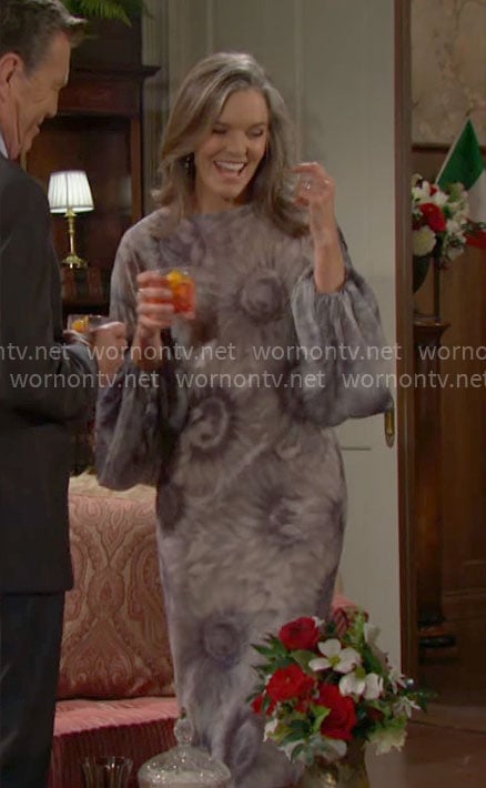 Diane’s sunflower print dress on The Young and the Restless