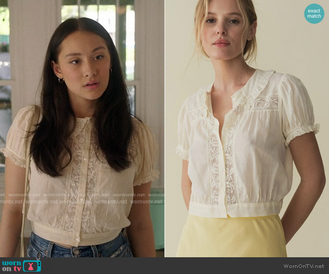 Doen Skylark Top in Magnolia worn by Belly Conklin (Lola Tung) on The Summer I Turned Pretty
