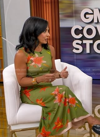 Dr. Tara Narula’s green floral dress on Good Morning America