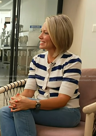 Dylan’s blue and white stripe cardigan on Today