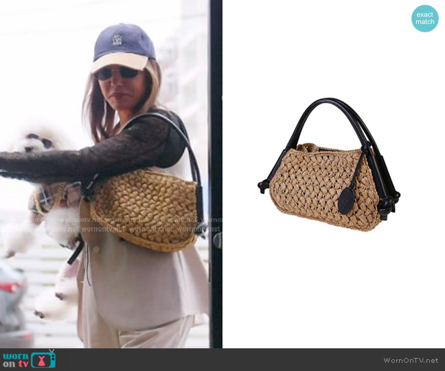 Eleventy Milano Viscose Bag with Leather Handles worn by Adriana de Moura (Adriana de Moura) on The Real Housewives of Miami
