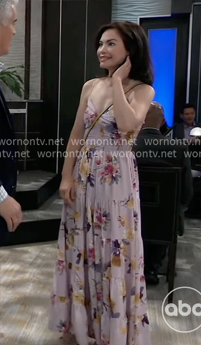 Elizabeth’s floral maxi dress on General Hospital