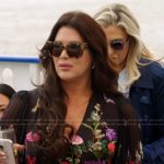 Emily’s black floral blouse on The Real Housewives of Orange County