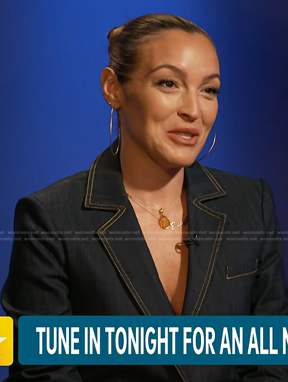 Emily Orozco’s denim blazer on Access Hollywood