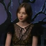 Emma Myers’ black lace dress on Access Hollywood