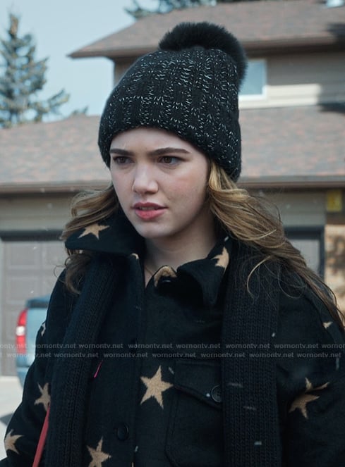 Erin’s black star print jacket on My Life with the Walter Boys