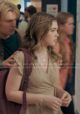 Erin’s floral wrap top on My Life with the Walter Boys
