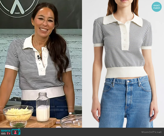 Frame The Graduate Polo in Navy Multi worn by Joanna Gaines on Today