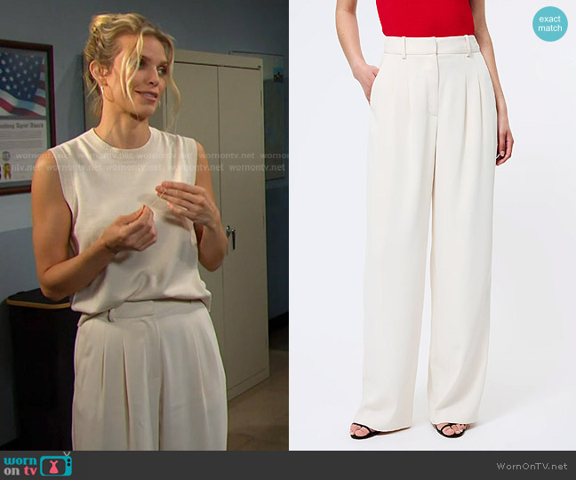 French Connection Harry Suiting Trousers in Classic Cream worn by Catherina Greene (AnnaLynne McCord) on Days of our Lives