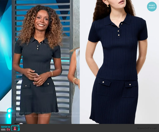 French Connection Slim Polo worn by Zuri Hall on Access Hollywood