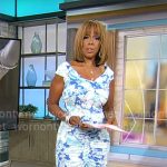 Gayle King’s blue floral dress on CBS Mornings