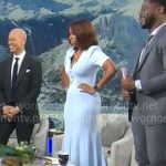 Gayle King’s light blue knit midi dress on CBS Mornings