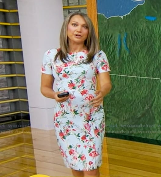 Ginger's blue floral short sleeve dress on Good Morning America