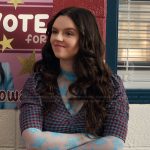 Grace’s blue check print top on My Life with the Walter Boys