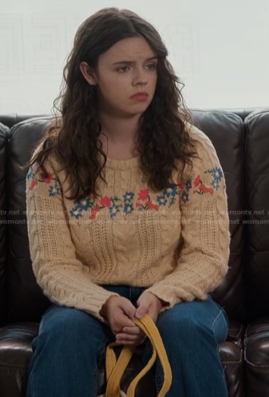 Grace’s embroidered knit sweater on My Life with the Walter Boys