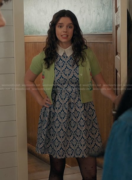Grace’s green embroidered cardigan on My Life with the Walter Boys