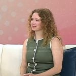 Meg Josephson’s green contrast trim mini dress on Today