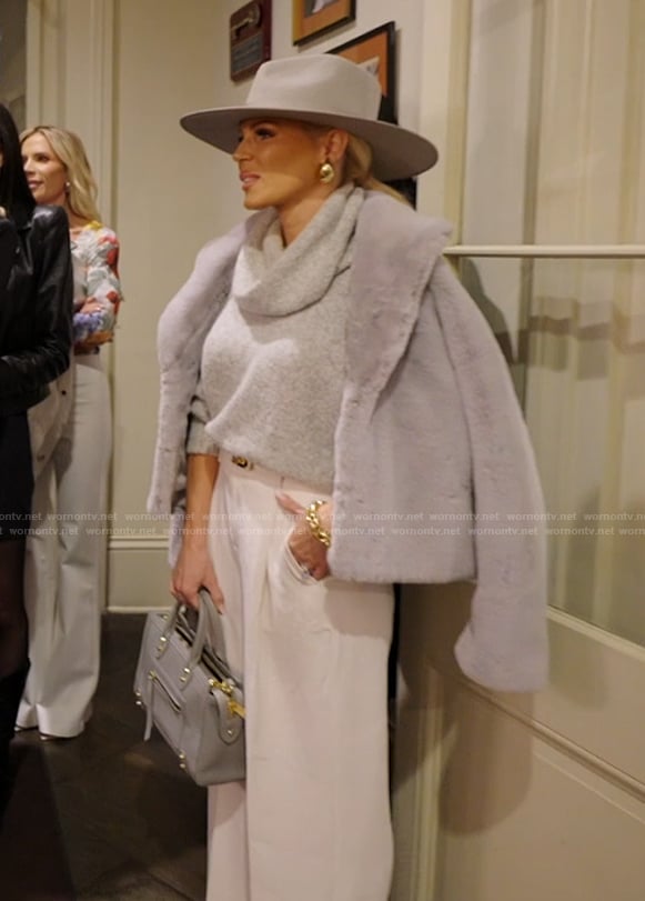 Gretchen’s gray fur jacket on The Real Housewives of Orange County