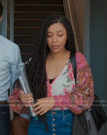 Haley’s patchwork blouse on My Life with the Walter Boys