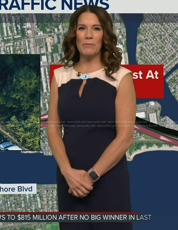 Heather’s colorblock sheath dress on Good Morning America