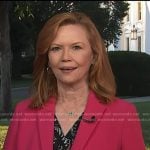 Kelly O’Donnell’s black print blouse and necklace on Today