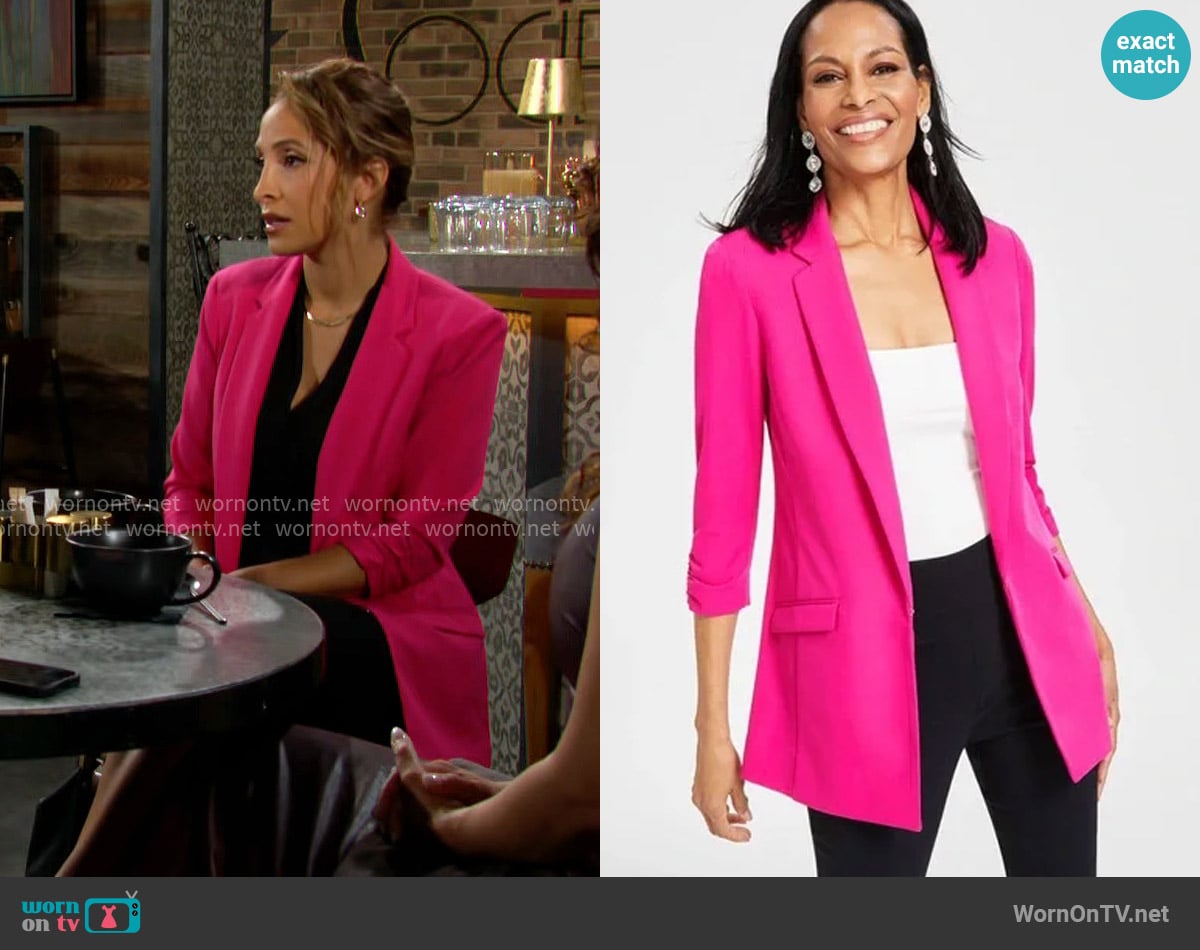 INC International Concepts Menswear Blazer worn by Lily Winters (Christel Khalil) on The Young and the Restless