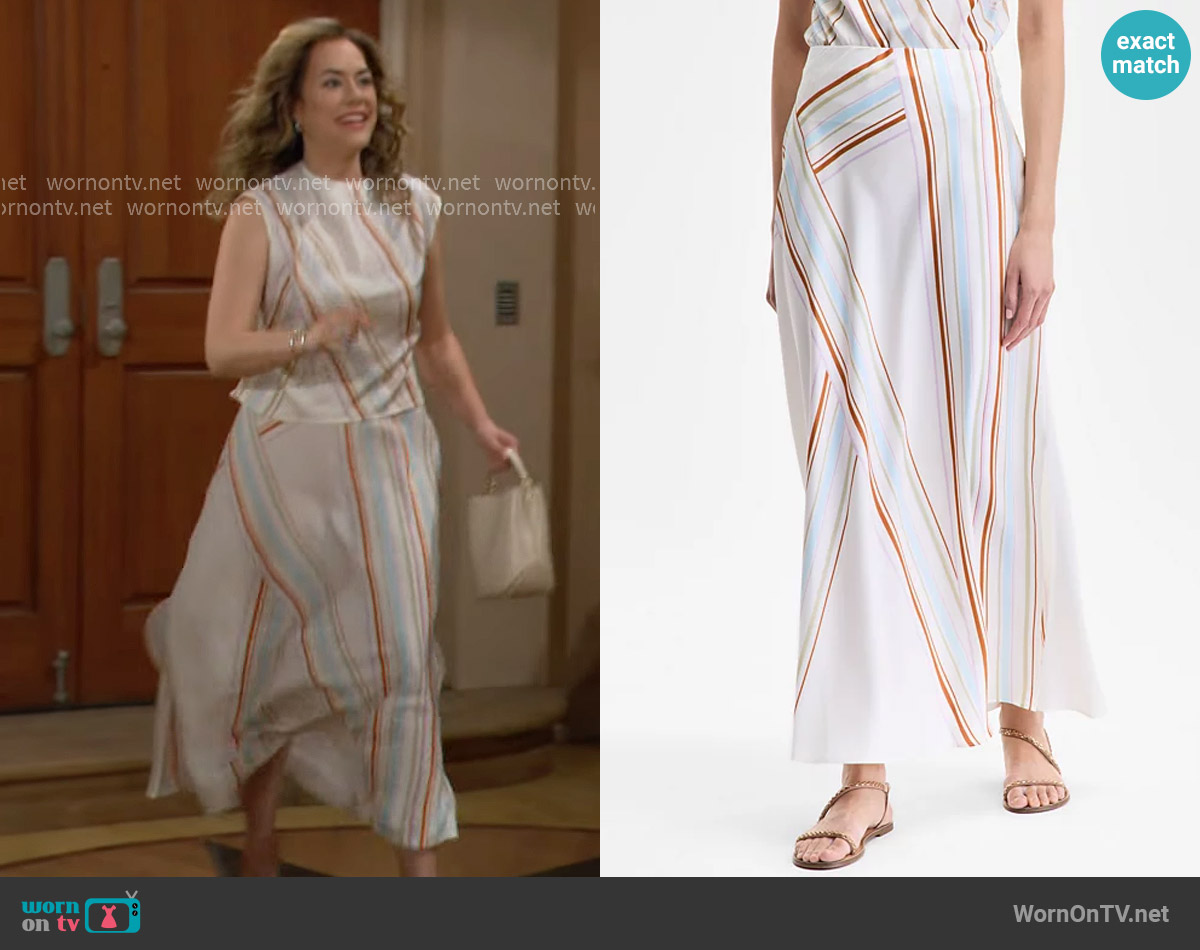 INC International Concepts Striped Maxi Skirt worn by Hope Logan (Annika Noelle) on The Bold and the Beautiful