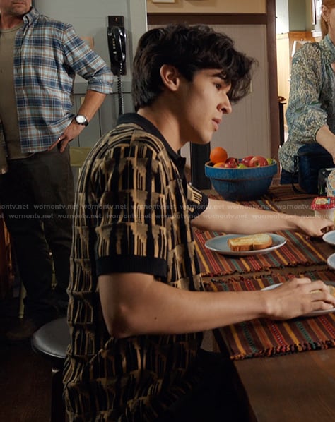 Isaac’s check print polo on My Life with the Walter Boys