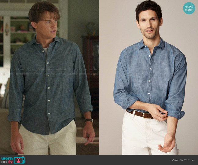 J. Crew Bowery Wrinkle-free Dress Shirt with spread collar worn by Conrad (Christopher Briney) on The Summer I Turned Pretty