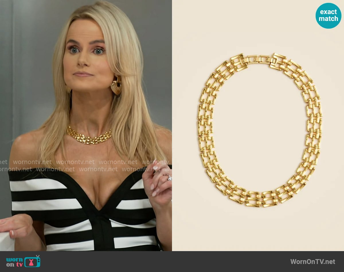J. Crew Watchband chain necklace worn by Vanessa McBride (Lauren Buglioli) on Beyond the Gates