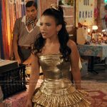 Jackie’s gold metallic ruffle dress on My Life with the Walter Boys
