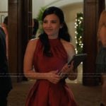 Jackie’s red halter neck dress on My Life with the Walter Boys