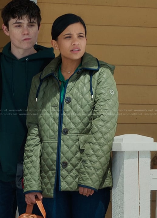 Jackie’s green quilted jacket on My Life with the Walter Boys