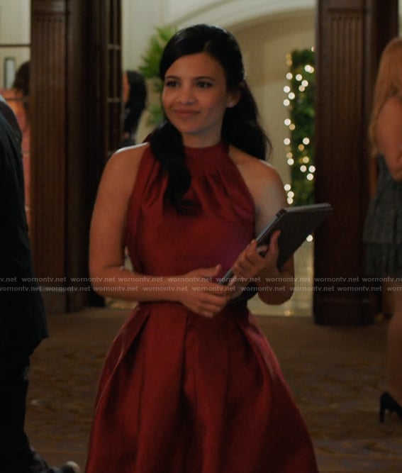 Jackie’s red halter neck dress on My Life with the Walter Boys