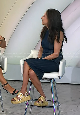 Jacqui Gifford’s denim dress and raffia platform sandals on Today