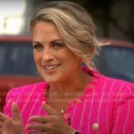 Jamie Yuccas’ pink striped tweed jacket on CBS Mornings