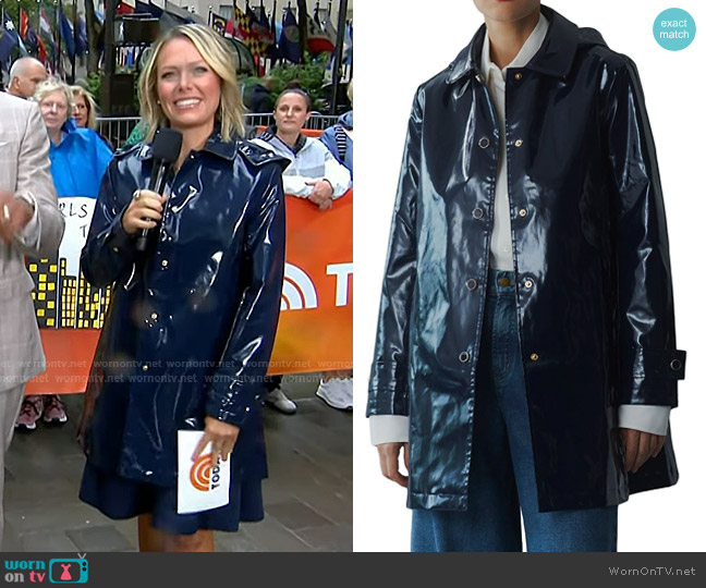 Jane Post Iconic Princess Hooded Rain Coat in Navy worn by Dylan Dreyer on Today