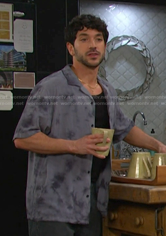 Javi’s blue tie dye shirt on Days of our Lives