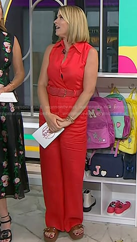 Jenna’s brown leather platform sandals on Today