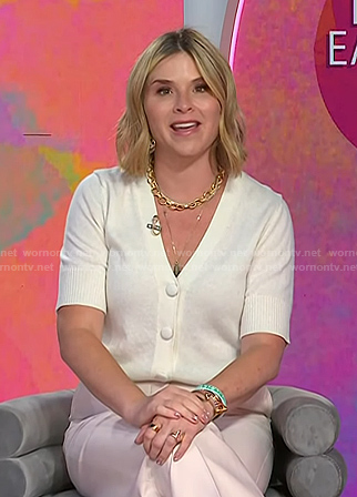Jenna’s ivory short sleeve cardigan on Today