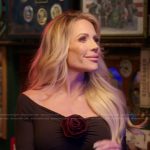 Jennifer’s black floral off shoulder top on The Real Housewives of Orange County