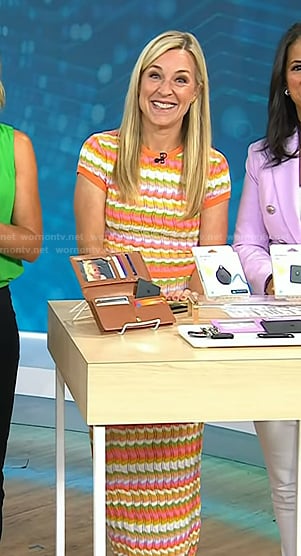 Jennifer Jolly’s multicolor knit top and skirt set on Today