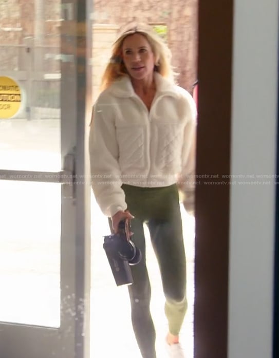 Jennifer’s white sherpa jacket on The Real Housewives of Orange County