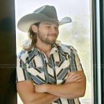Jesse’s blue striped shirt on The McBee Dynasty Real American Cowboys