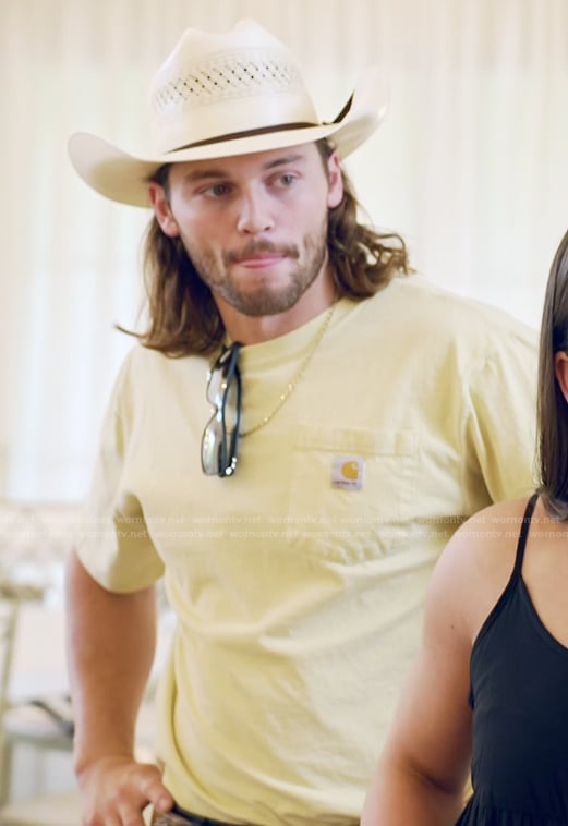 Jesse’s yellow tee on The McBee Dynasty Real American Cowboys